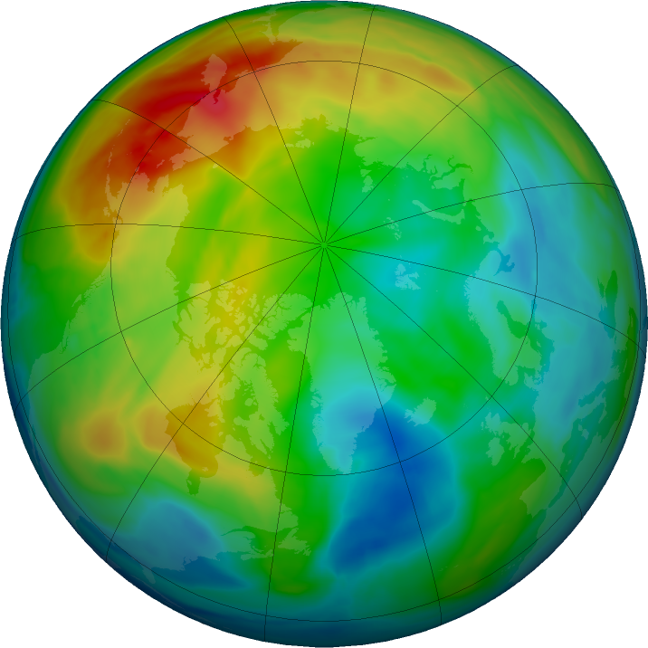 Arctic ozone map for 23 December 2020